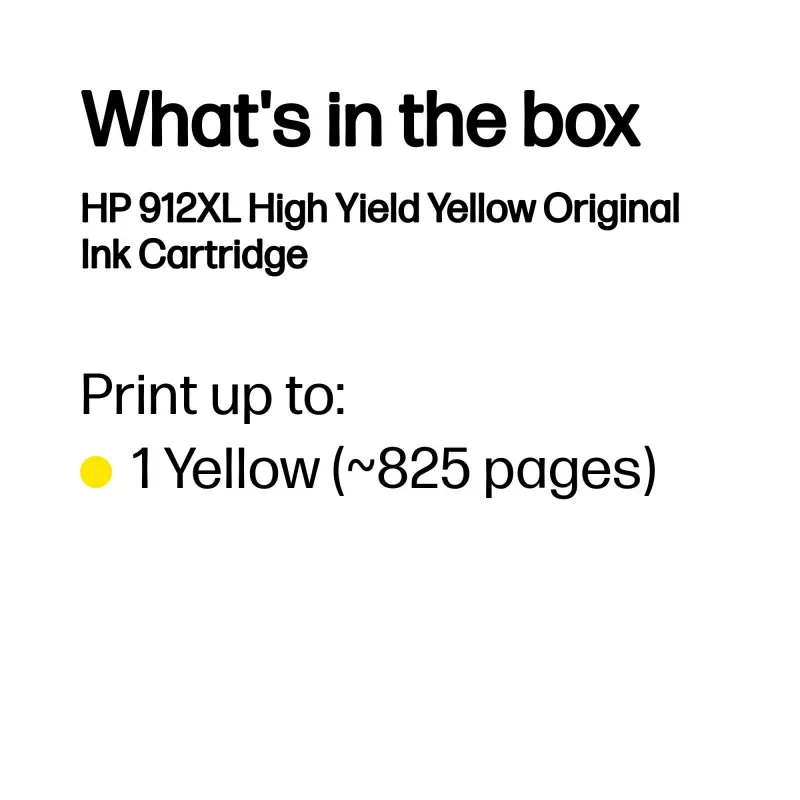 HP 912XL High Yield Gelb Original Druckerpatrone, Gelb, 1 Stk., 700 Seiten