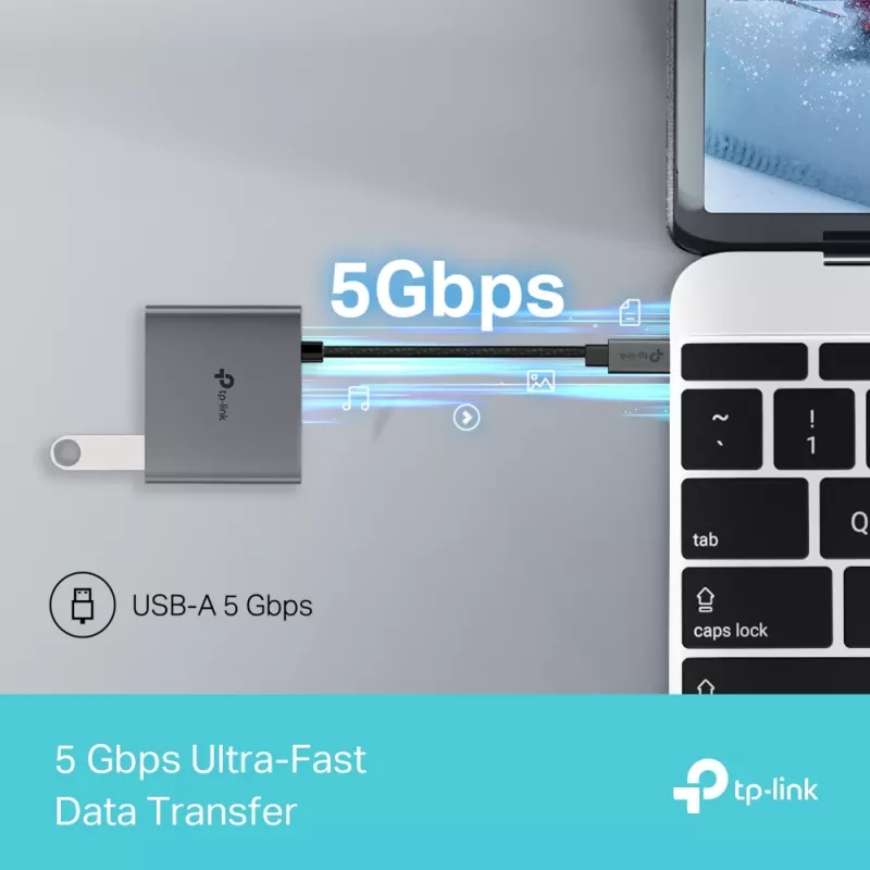 TP-Link UH3020C Schnittstellen-Hub USB Type-C 5000 Mbit/s Grau