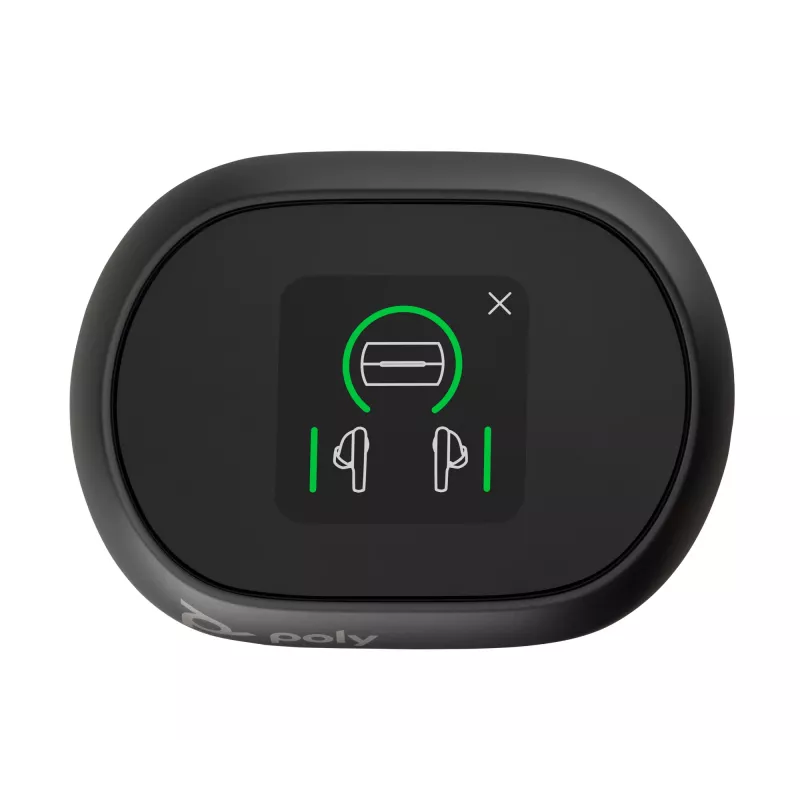 HP Poly Voyager Free 60+M UC Carbon Schwarz Earbuds +BT700 USB-C Adapter +Touchscreen-Ladecase
