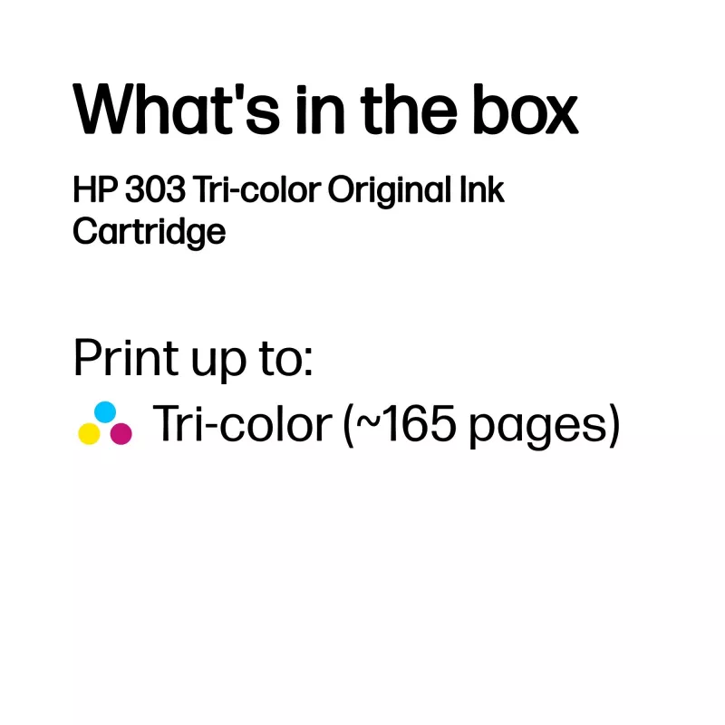 HP 303 Tri-color Original Druckerpatrone, Cyan, Magenta, Gelb, 1 Stück, 165 Seiten