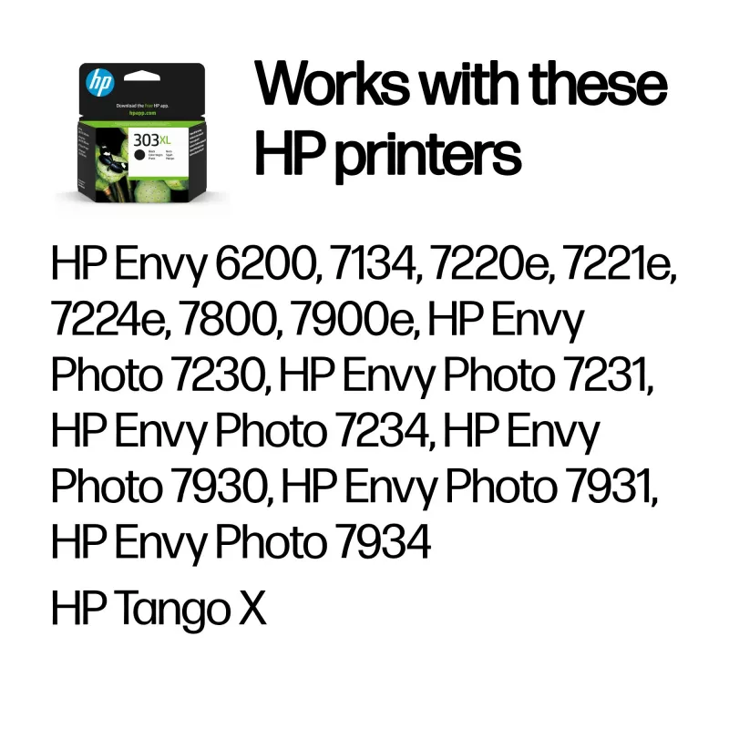 HP 303XL Schwarz Original Tintenpatrone mit hoher Reichweite, Schwarz, 1 Stk., 600 Seiten