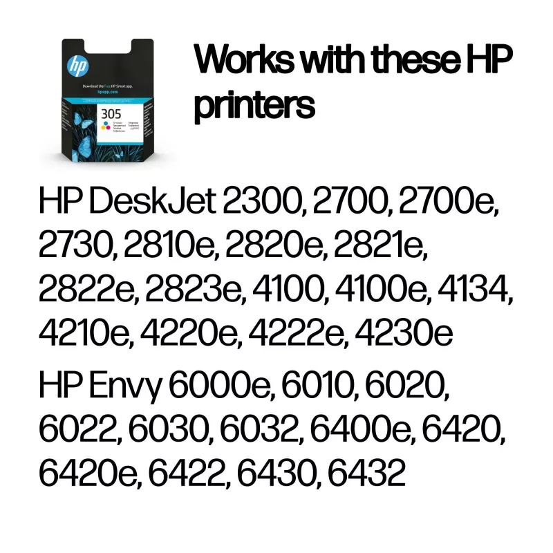 HP 305 Tri-Color Original Tintenpatrone, Cyan, Magenta, Gelb, 1 Stk., 100 Seiten