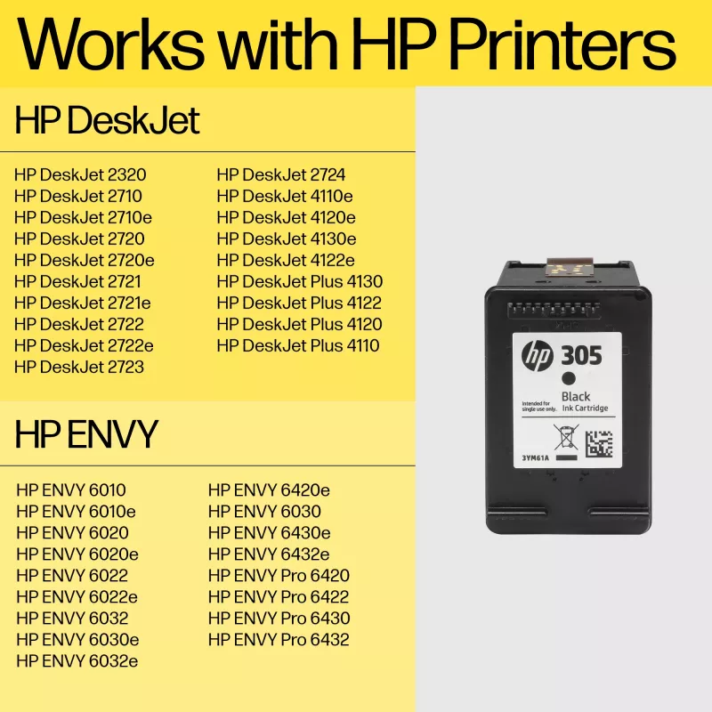 Patrone HP 305XL High Yield Schwarz Original Ink C