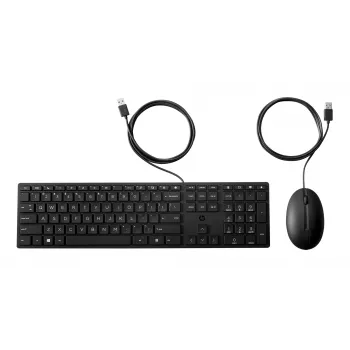 Kabelgebundenes Desktop-Tastatur- und Maus-Set HP 320MK — USB, Full-Size-Tastatur, schwarz, Kabel 1,8 m