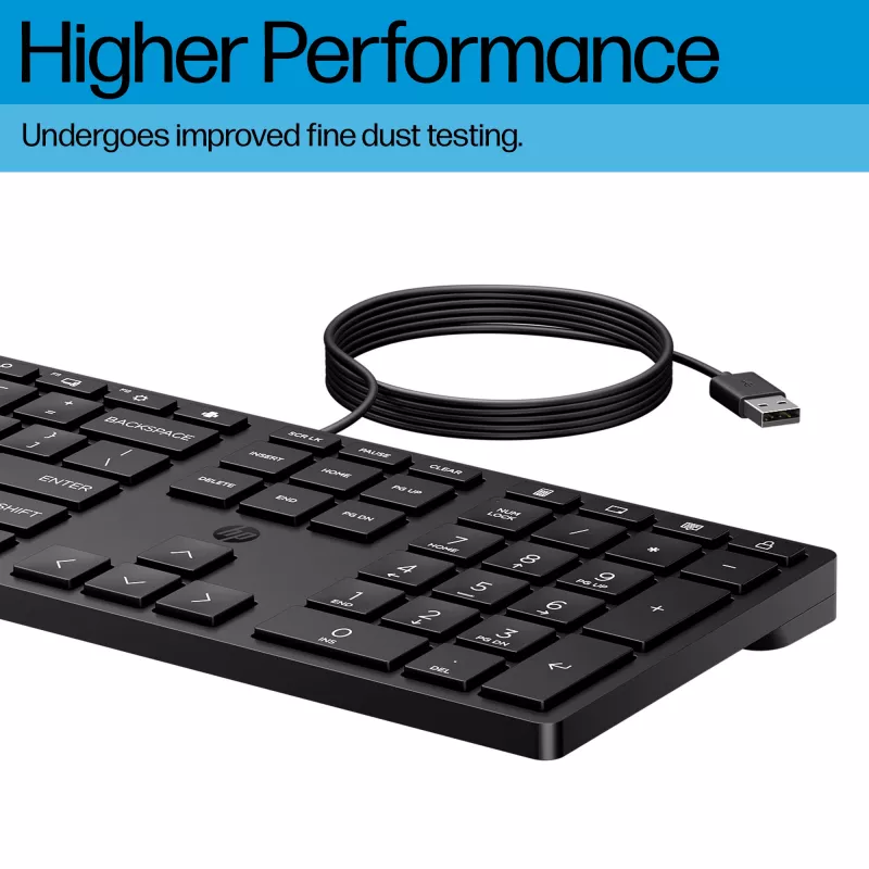 HP Wired Desktop 320K Tastatur Full-size USB Schwarz 1,8m Kabel