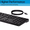 Kabelgebundene Full-Size-Desktop-Tastatur HP 320K – USB, 1,8 m Kabel, Schwarz