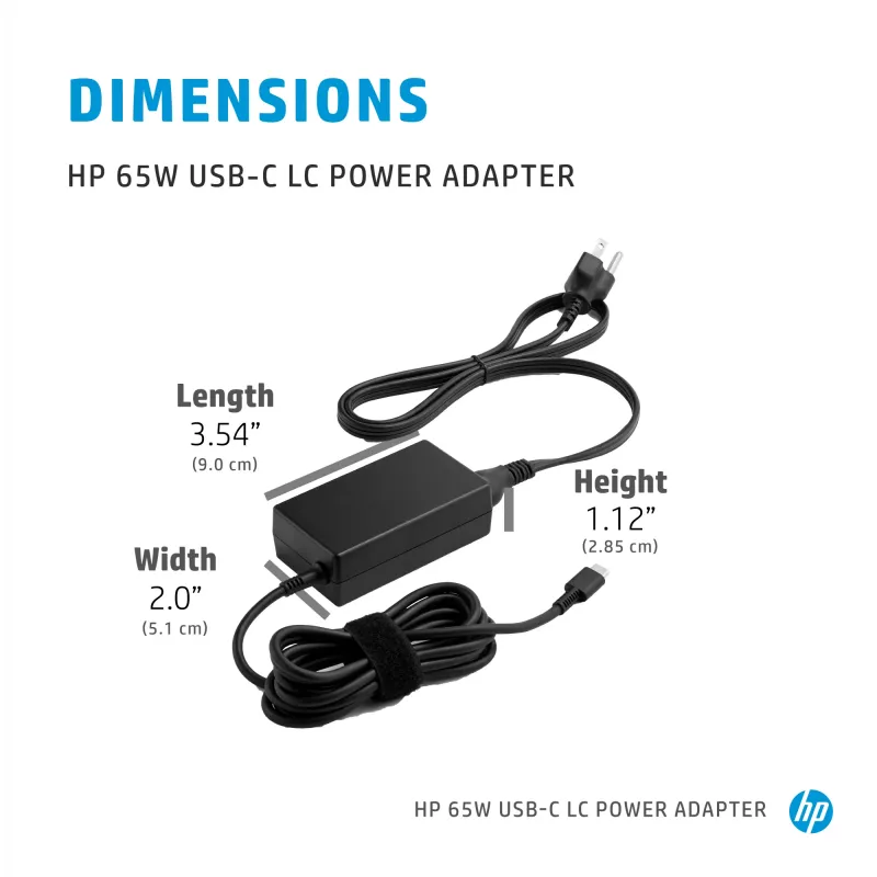 HP 65W USB-C LC Netzteil Laptop Innenbereich 65W Schwarz