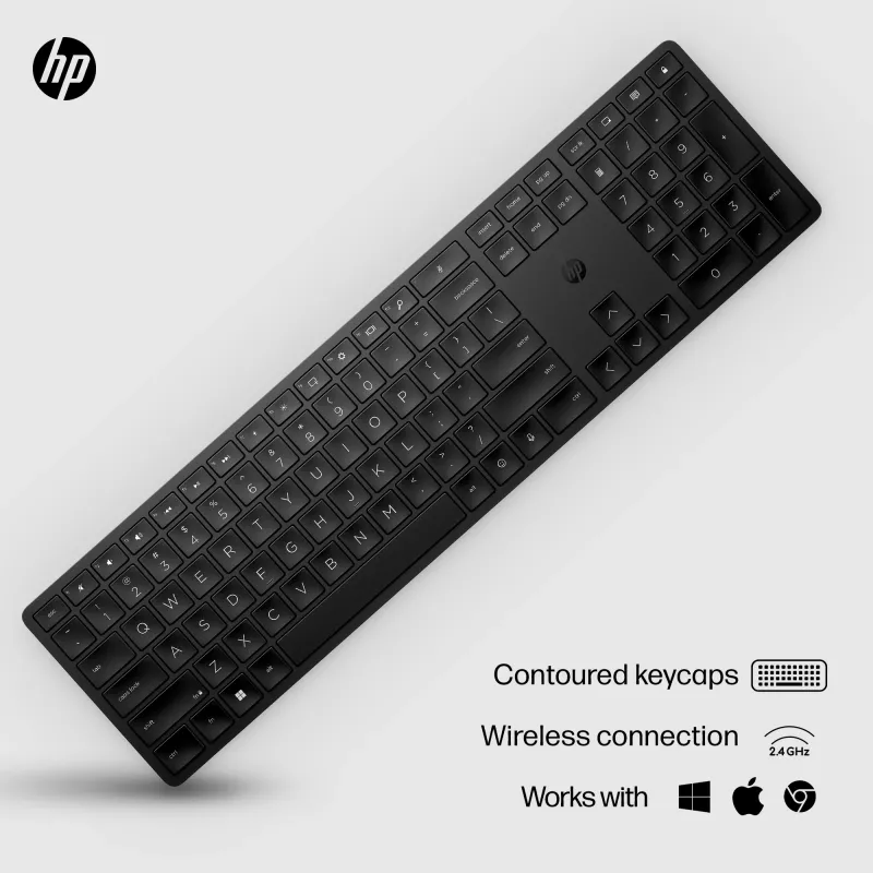 HP 450 Programmierbare kabellose Tastatur Full-size RF Wireless USB Schwarz