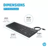 HP 150 Kabelgebundene Tastatur Full-Size USB Schwarz 1m Kabel