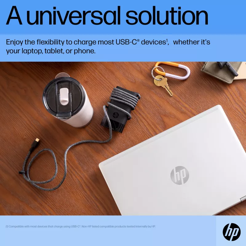HP USB-C 65W Laptop-Ladegerät, Laptop, Indoor, 90 V, 65 W, 5 – 20 V, 1,6 A