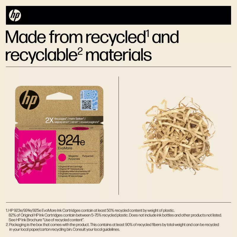 HP 924e EvoMore Magenta Original Tintenpatrone, Magenta, 1 Stück, 800 Seiten