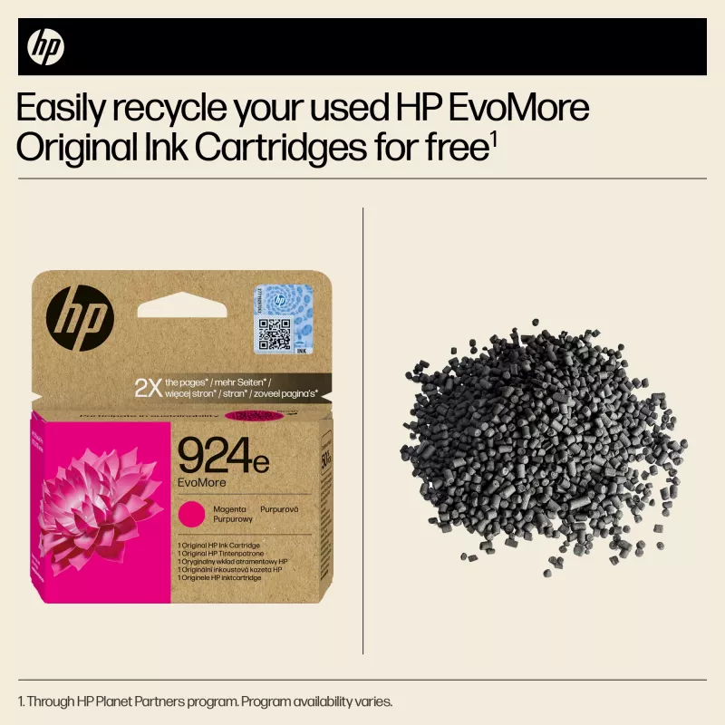 HP 924e EvoMore Magenta Original Tintenpatrone, Magenta, 1 Stück, 800 Seiten