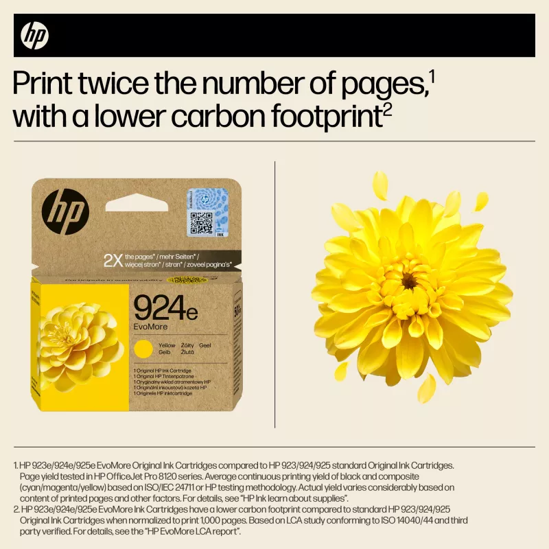 HP 924e EvoMore Gelb Original Tintenpatrone, Gelb, 1 Stk., 800 Seiten