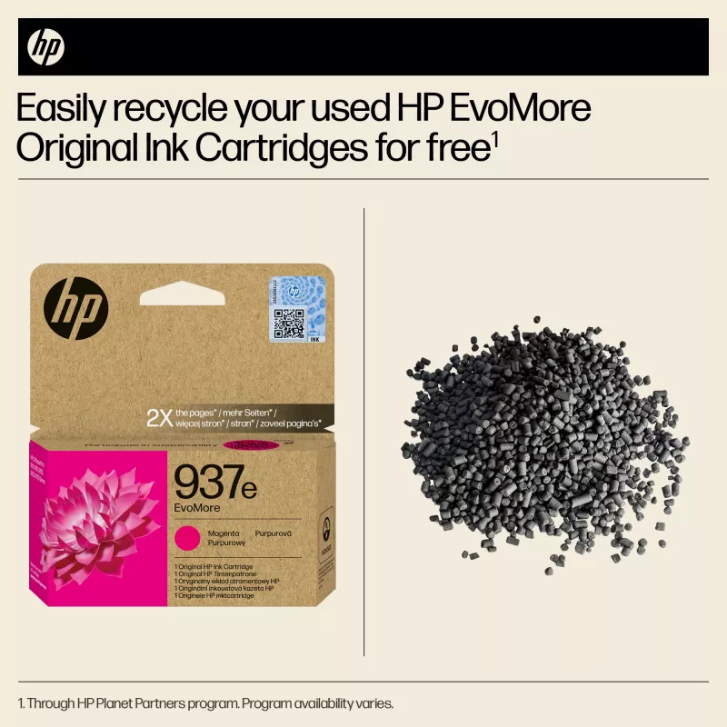 HP 937e EvoMore Magenta Original Tintenpatrone, Magenta, 1 Stk., 1650 Seiten