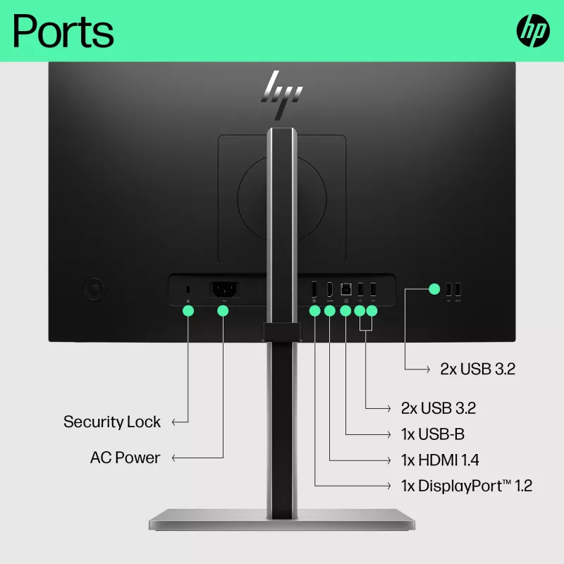 HP E-Series E22 G5 FHD Monitor, 54,6 cm (21,5 Zoll), Full HD, LCD, 5 ms (generalüberholt)