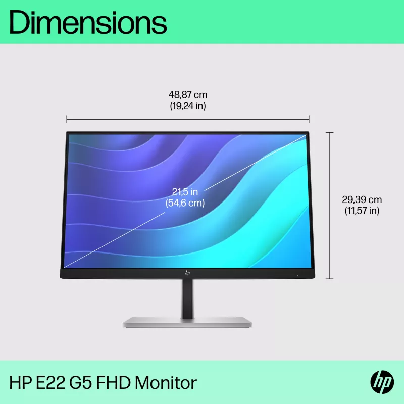 HP E-Series E22 G5 FHD Monitor, 54,6 cm (21,5 Zoll), Full HD, LCD, 5 ms (generalüberholt)
