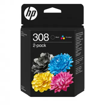 Cartridge HP 308 Schwarz/Farb-Tintenpatronen-Kombi 2er-Pack