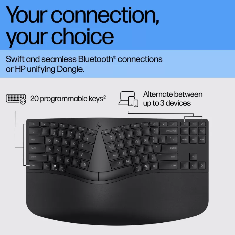 HP 965 Ergonomische kabellose Tastatur