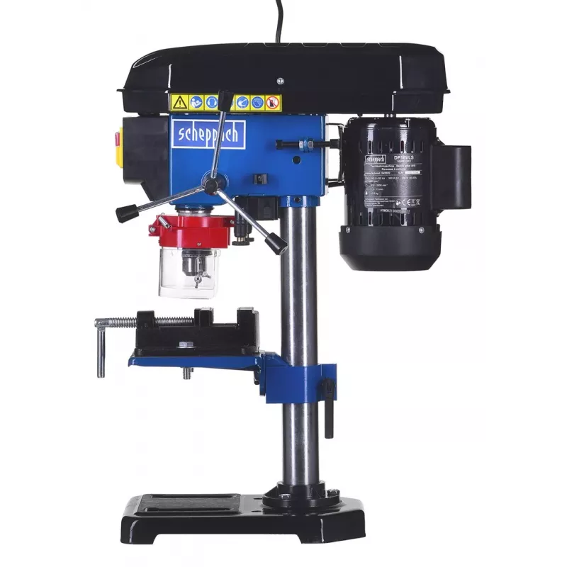 Tischbohrmaschine Scheppach DP16VLS 500W, Stahlgehäuse, 230–240V, 2500 U/min, 13 mm Bohrfutter, 600×220×435 mm
