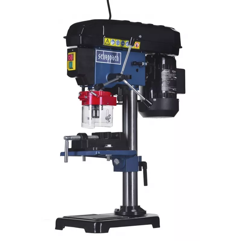 Tischbohrmaschine Scheppach DP16VLS 500W, Stahlgehäuse, 230–240V, 2500 U/min, 13 mm Bohrfutter, 600×220×435 mm