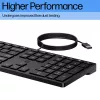 Kabelgebundene Tastatur HP 320K — USB in voller Größe, gerades Layout, 1,8 m Kabel, Schwarz