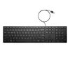 Kabelgebundene Tastatur HP 320K — USB in voller Größe, gerades Layout, 1,8 m Kabel, Schwarz