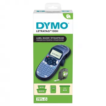 DYMO LetraTag LT-100H Handheld-Etikettendrucker | ABC-Tastatur-Etikettendrucker mit leicht ablesbarem 13-Zeichen-LCD-Display | für Zuhause oder Büro | Blau
