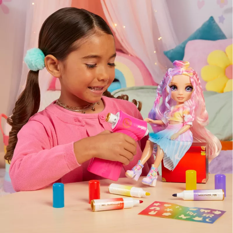 Rainbow High Air Brush & Create Fashion Dolls - Graue Augen, Modepuppe, Weiblich, 4 Jahr(e), Junge/Mädchen, Mehrfarbig