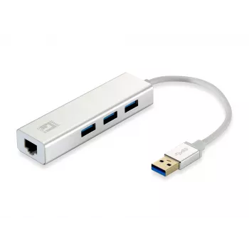 LevelOne Gigabit USB-Netzwerkadapter, USB-Hub