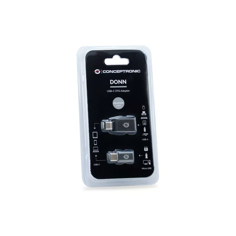 Conceptronic DONN04G USB-C auf USB A/MicroB OTG Adapter 2er-Pack, 10Gbps (C-A), 480Mbps (C-MicroUSB)