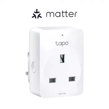 Smarte Steckdose TP‑Link Tapo Mini P110M — Wi‑Fi/Bluetooth Smart-Steckdose für Innenräume, 16 A, 100–240 V, 3680 W, weiß