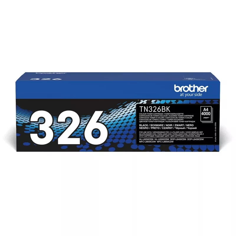 Brother TN-326BK Toner Cartridge, Schwarz, 4000 Seiten