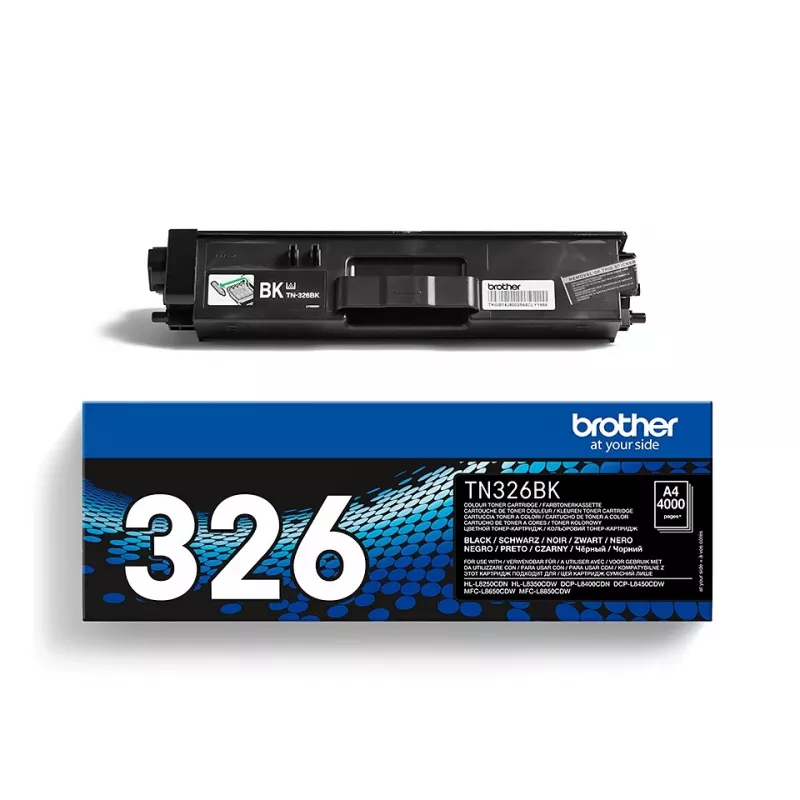 Brother TN-326BK Toner Cartridge, Schwarz, 4000 Seiten