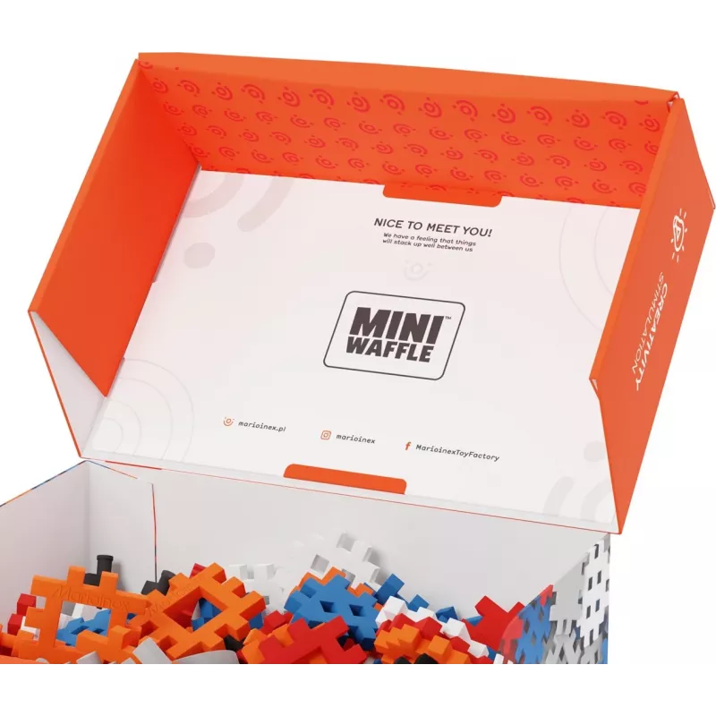 Bauklötze Marioinex Mini Waffle Constructor 300 — kompatibles Steckbauset, 300 Teile, mehrfarbig