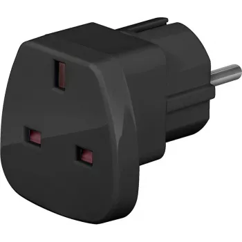 Wentronic Goobay Reiseadapter, Schwarz - UK-Stecker > Typ F (Typ F, CEE 7/7) (94271)