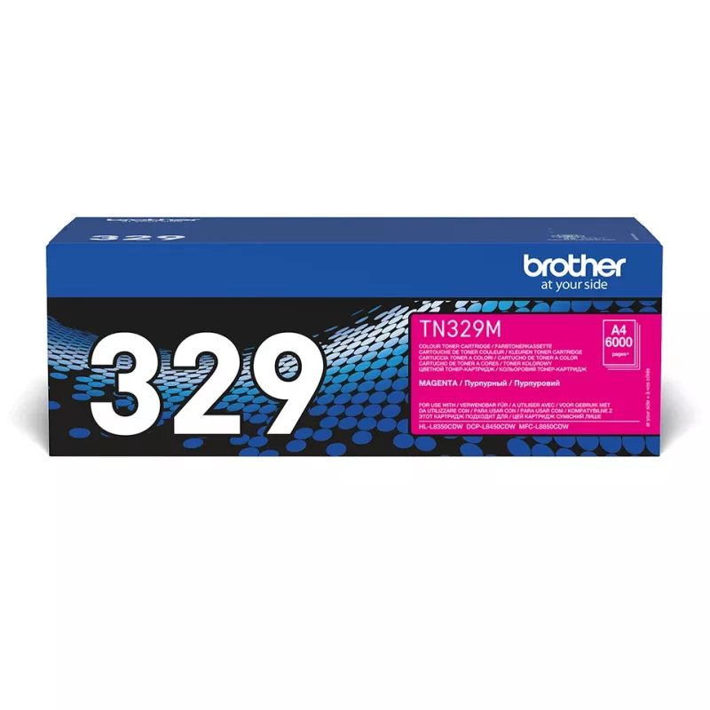 Brother TN-329M Toner Cartridge, Magenta, 6000 Seiten