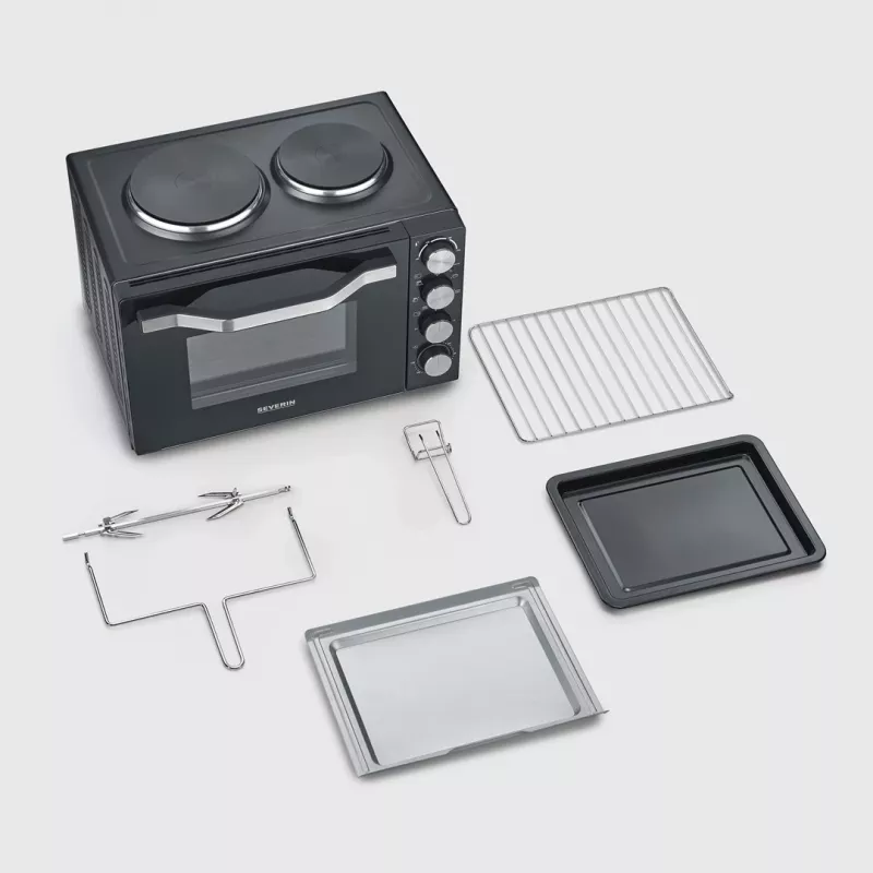 Severin TO 2073 XXL Mini-Backofen 60 L 2200 W Schwarz Grill