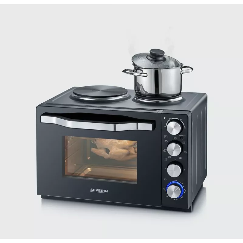 Severin TO 2073 XXL Mini-Backofen 60 L 2200 W Schwarz Grill