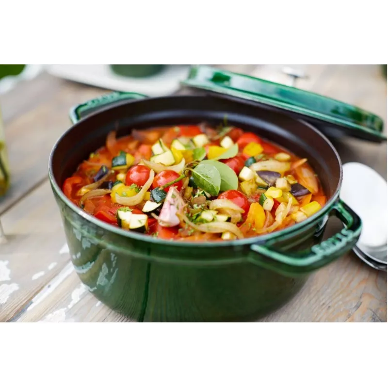 Staub La Cocotte 26 cm runder Gusseisentopf, Basilikumgrün, 4,6 l