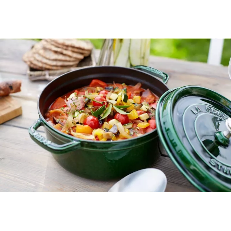Staub La Cocotte 26 cm runder Gusseisentopf, Basilikumgrün, 4,6 l