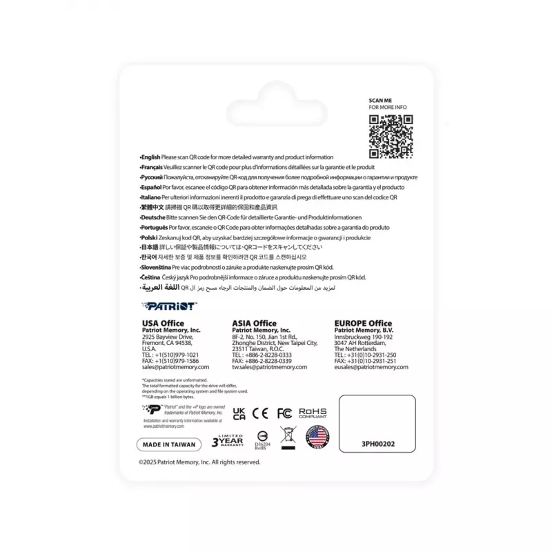 USB-Flash-Laufwerk PATRIOT PS256GT560DS5D 256 GB USB 3.2 (USB-A/USB-C) drehbar, silber, 120 MB/s