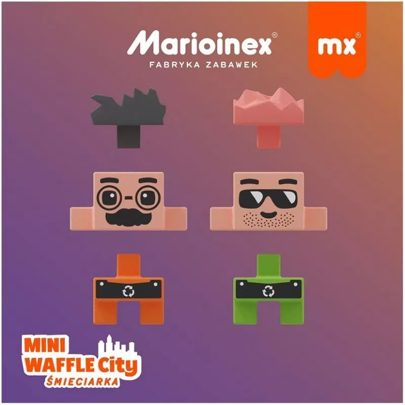 Marioinex Mini Waffle City Müllwagen Bausteine, 148 Teile (903131)