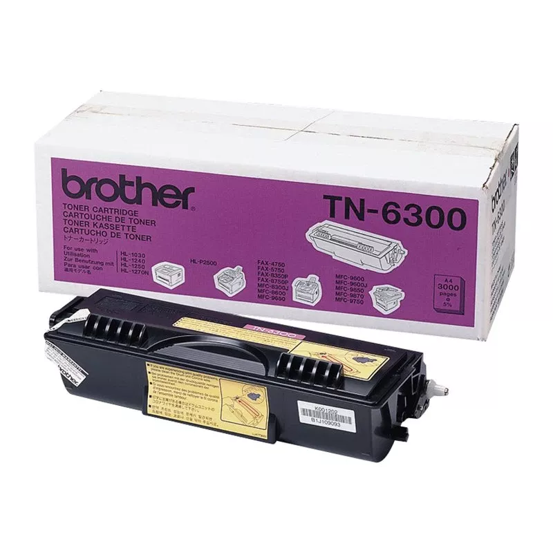 Brother TN-6300 Toner Cartridge, Schwarz, 3000 Seiten