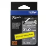 Brother HSe-651E Wärmeschrumpfschlauch, 21 mm x 1,5 m, Schwarz auf Gelb
