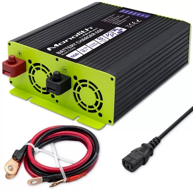 Batterieladegerät QOLTEC 51916 60A 12V für LiFePO4, AGM, GEL, SLA Batterien