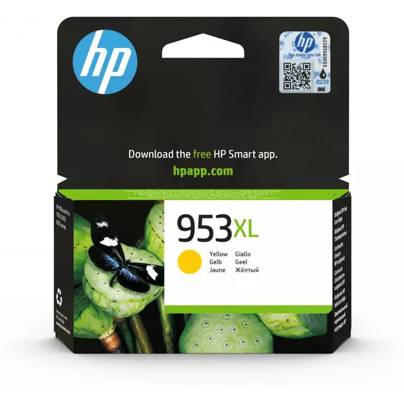 HP 953XL High Yield Yellow Original Ink Cartridge (F6U18AE)