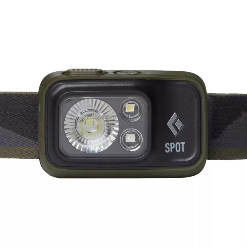 Black Diamond Spot 400 Schwarz, Stirnlampe mit olivfarbenem Stirnband