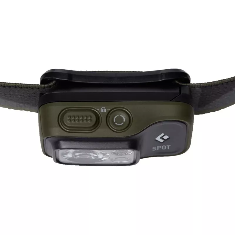 Black Diamond Spot 400 Schwarz, Stirnlampe mit olivfarbenem Stirnband