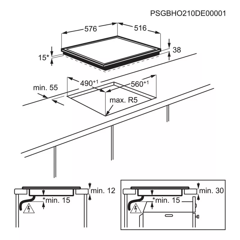 AEG Electrolux HK634060XB 60 cm Induktionskochfeld mit 4 Kochzonen und Touch-Bedienung