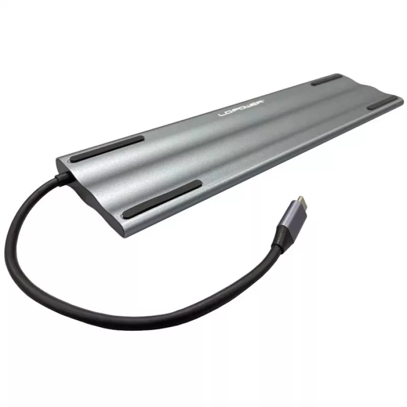 LC-Power LC-HUB-C-MULTI-8 USB-C auf 3xUSB-A/2xUSB-C/HDMI/VGA/MicroSD/SD/RJ45/Audio